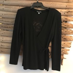 Nicole Bakti Vintage wrap blouse top embroidery